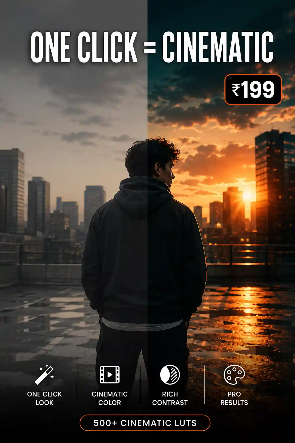 500+ cinematic LUTs across 80+ categories
