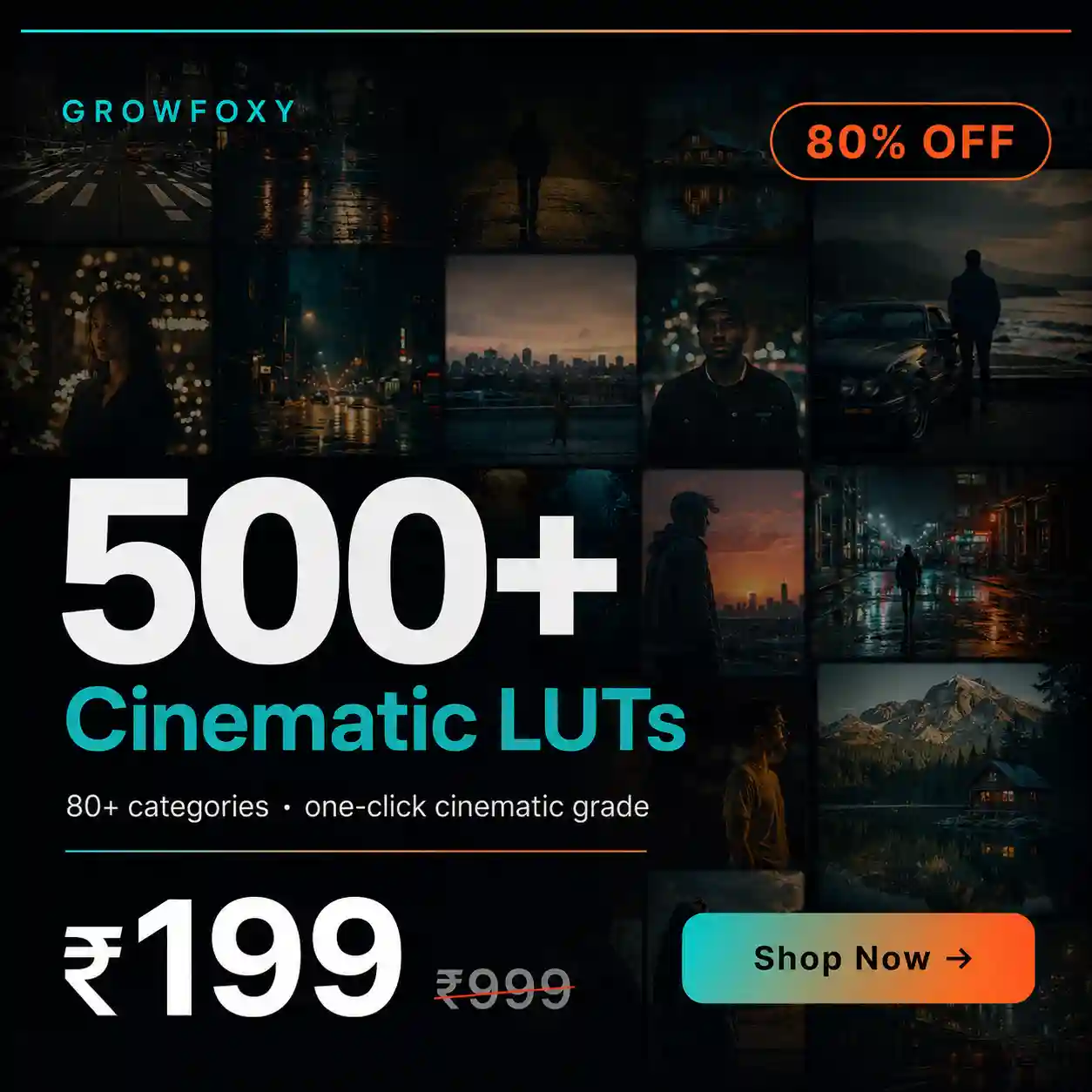 500+ Cinematic LUTs launch offer ₹199