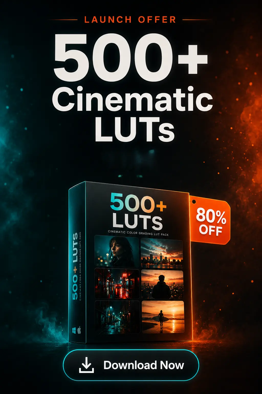 Before and after: one click cinematic color grade